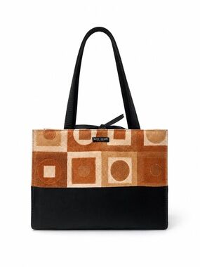 kate spade Tan & Black Geometric Suede and Leather Tote